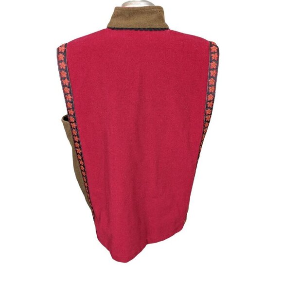 Vintage Wool Blend Womens L Vest Suttles Seawinds Vicki Lynn Bardon Red Canada - Picture 2 of 8